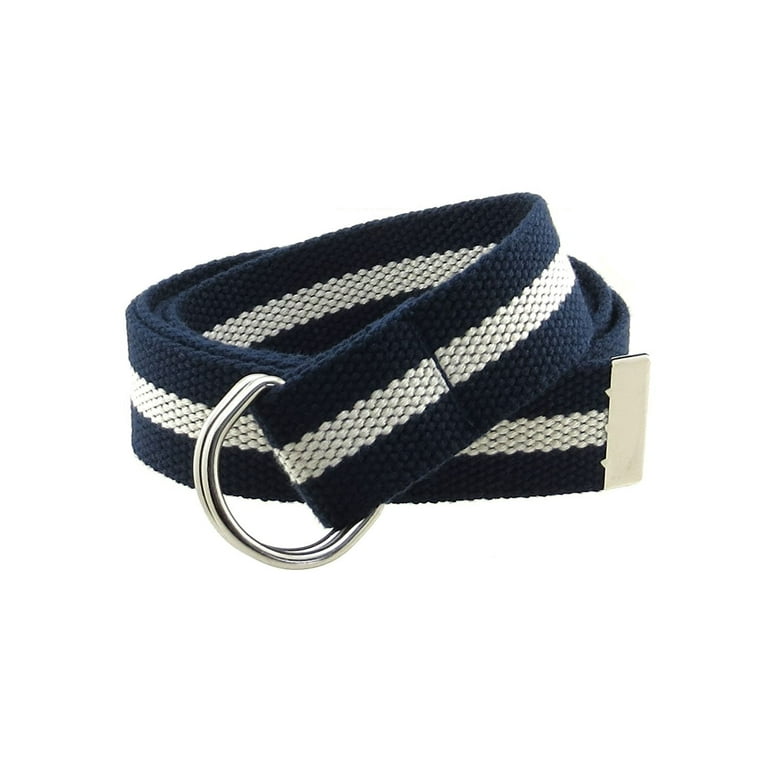 Canvas Web Belt D-Ring Buckle Wide Metal Tip Plus Size XXL