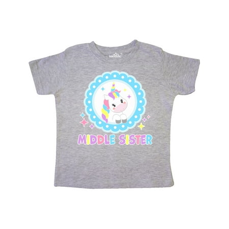 

Inktastic Middle Sister cute unicorn Gift Toddler Toddler Girl T-Shirt
