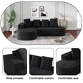 thumbnail image 3 of Noble House Fully Compressed Frameless Modular Sofa,L-Shaped Recliner,Black, 3 of 10