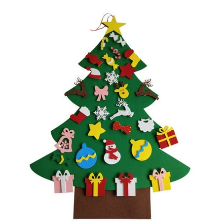 Christmas Crafts With Children DIY Christmas Tree Kit With Small Removable Ornaments Felt Xmas Hand Craft Decorations For Kids And Adults ()