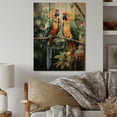 thumbnail image 2 of Designart "Pair of Parrots on a Branch III" Animals Print on Natural Pine Wood, 2 of 5