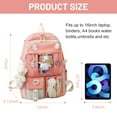 thumbnail image 3 of Sanmadrola 5PCS School Backpacks Cute Plush Bear Backpack Set with Pendants and Pins Accessories Kawaii Laptop Bag School Bags, Pink, 3 of 8