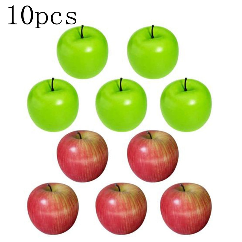 Pack 3 Artificial Green Apple Fruit Theater Prop Staging Home Decor Fake Apples 