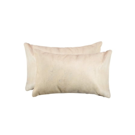 12" x 20" x 5" Natural Cowhide  Pillow 2 Pack