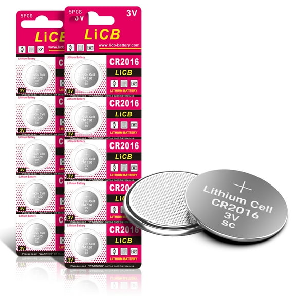 LiCB 3 Volt Cr 2016 Batteries Cr2016 Lithium Coin Battery & Button Cell (10 Pack)