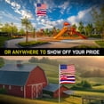 thumbnail image 6 of G128 Combo Pack: 25 Ft Telescoping Aluminum Flagpole (Silver) & American and Hawaii Flags 3x5 Ft, Both ToughWeave Series Embroidered Polyester | Pole with Flags Included, 6 of 9