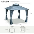 thumbnail image 2 of 12x12ft Gazebo Double Roof Canopy with Netting and Curtains, Outdoor Gazebo 2-Tier Hardtop Galvanized Iron Aluminum Frame Garden Tent for Patio, Backyard, Deck and Lawns, 2 of 5