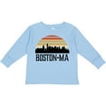 thumbnail image 3 of Inktastic Boston Massachusetts Skyline Sunset Boys or Girls Long Sleeve Toddler T-Shirt, 3 of 5