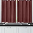 thumbnail image 2 of MKHERT Dark Red Window Curtain Kitchen Curtains Window Treatments 26x39 inch,Set of 2, 2 of 3