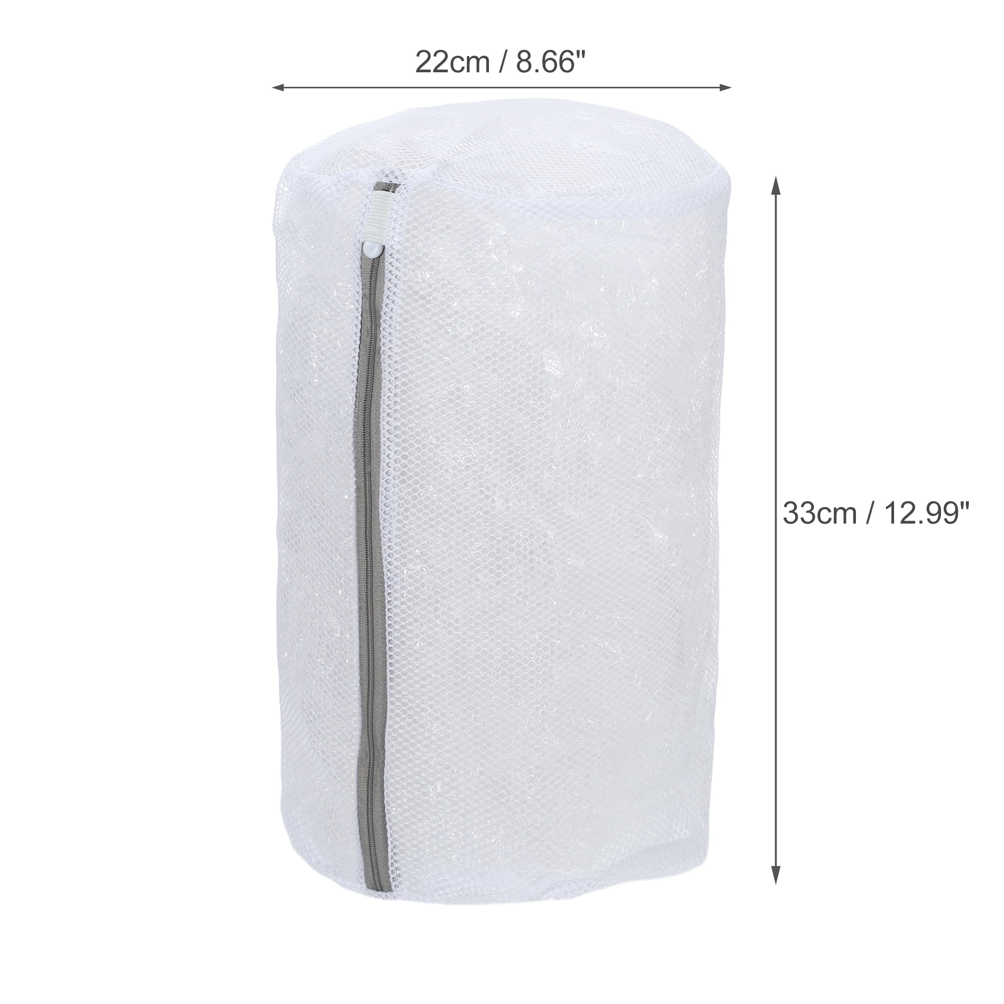 Unique Bargains Folding Thickened Mesh Laundry Bags 12.99"x8.66" White 1 Pc