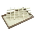 thumbnail image 4 of Unique Bargains Set of 2 Stackable Velvet Jewelry Organizer Trays with Removable Dividers Brown-30 Grid Tray, 4 of 7
