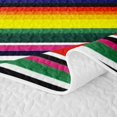 thumbnail image 5 of Manfei Tribal Serape Stripe Quilt Full, Vivid Horizontal Full Bedspread Sets, Rich Multicolor, 3pcs, 1 Coverlet and 2 Pillowcases, 5 of 7