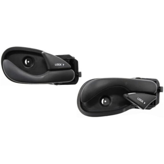 Interior Door Handle For Ford 2000-2007 Focus Set of 2 Black Plastic