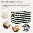 thumbnail image 5 of Coolnut Clover Leaves Stripe Foldable Storage Basket for Shelves, Collapsible Sturdy Storage Bin with Handles, Canvas Storage Cube for Organizing Closet 1PCS Home Decor, 5 of 7