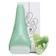 BEAKEY Ice Roller for Face with Gua Sha, Cryotherapy Face Roller Facial Skin Care Massager, Green