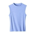 thumbnail image 5 of XuJwPNcy Womens Ribbed Tank Tops Summer Basic Slim Fit Mock Neck Tops Sleeveless Knit Solid Color Tanks Going out Clothes, 5 of 5