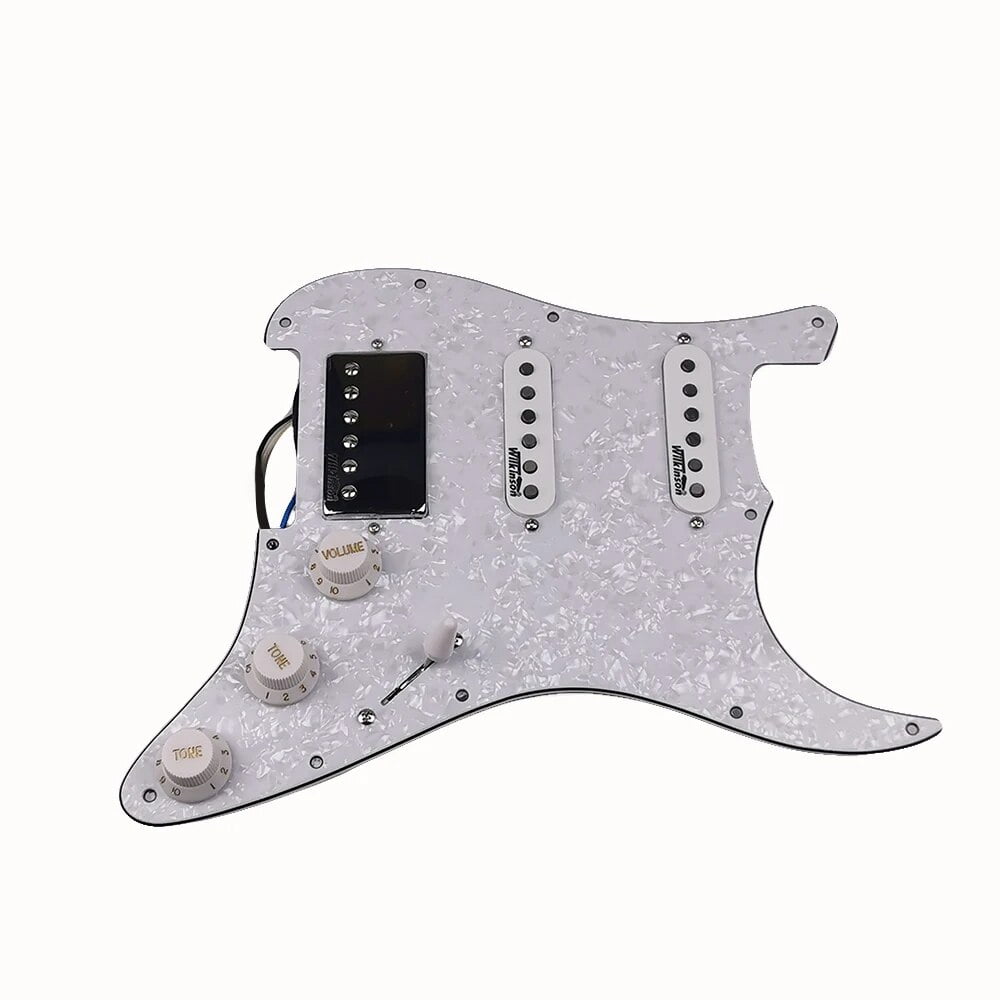 SSH Prewired Guitar Strat Pickguard Set Wilkinson Ainico 5 Humbucker Pickups Coil Splitting Switch Multi Switch Harnesses ,For Fender ST Electric Guitar Part Replacement