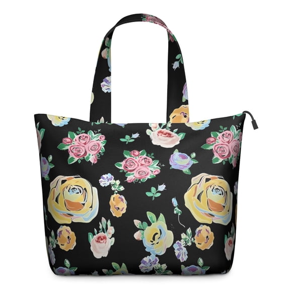 Pioneer Flower Floral Print Pattern Travel Tote Bags for Women Carry On,Large Weekender Bags for Women Travel,Multi Functional Duffle Bag for Work,Shopping,Sports