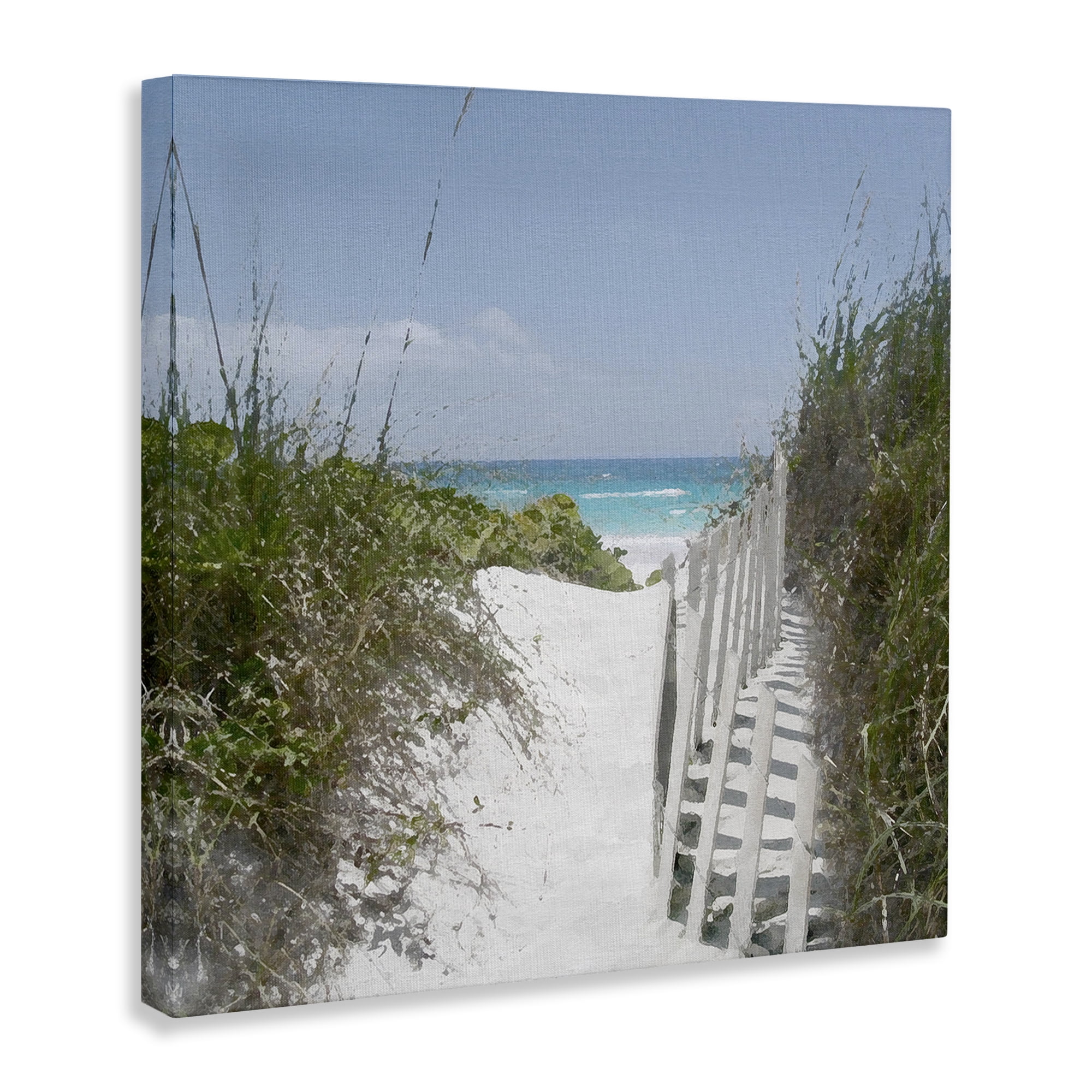 Stupell Industries To The Sea Landscape Coastal Photography Gallery Wrapped Canvas Art Print Wall Art, 17 x 17