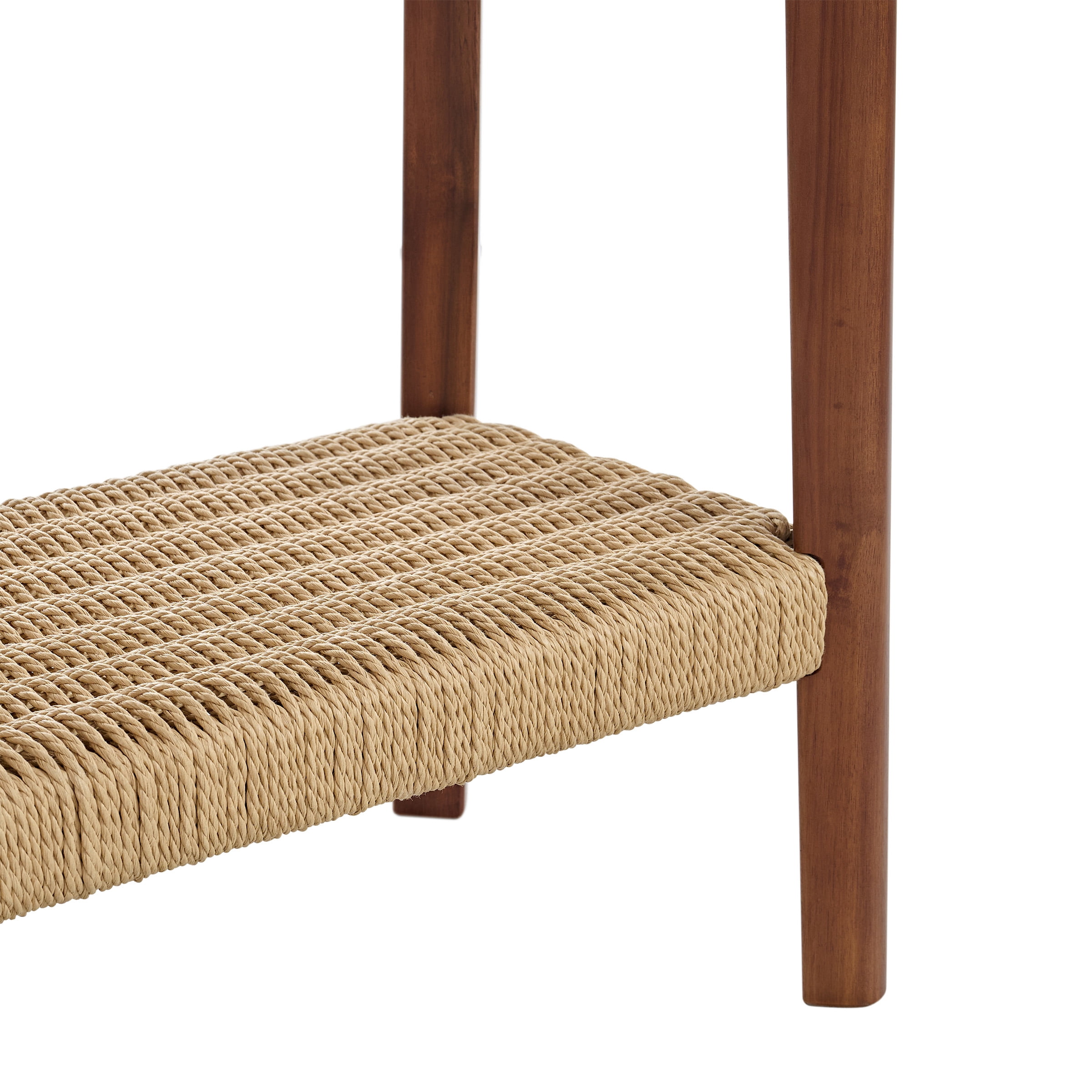 Alaterre Furniture Calais 48 in. Acacia Wood Console Table with Shelf, Modern Sofa Table, Warm Chestnut