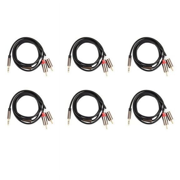 6X Jack 3.5mm to 2 Audio Cable AUX Splitter 3.5mm Stereo Male to Male Adapter 2 Speaker Cable 1m