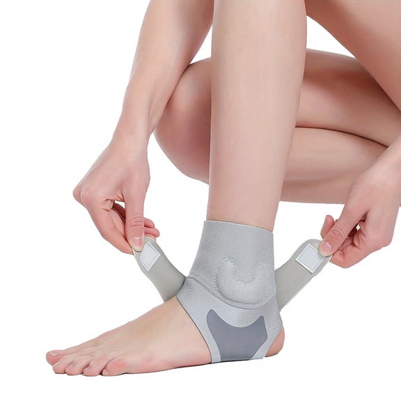 Ankle Support with Silicone Gel Pad for Men and Women - Breathable Neoprene Compression Adjustable Ankle Brace,Elastic Foot Sleeve for Sports, Running, Basketball,Hiking-1pc