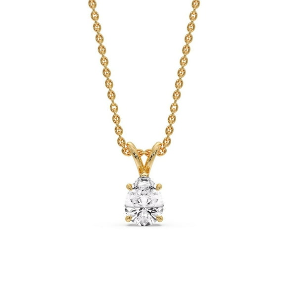 0.75 Ct. Pear Single Diamond Necklace - Fascinating Diamonds (14KYellowGold, WhiteDiamond, LabGrown)