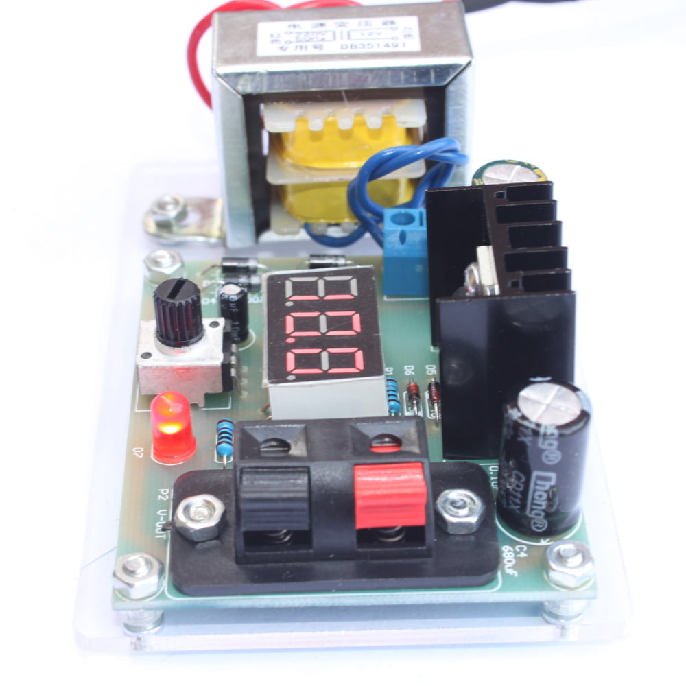 LM317 1.25V-12V Adjustable Regulated Voltage Power Supply DIY Kit US Plug 