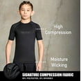 thumbnail image 4 of Elite Sports Rash Guards pour Garçons et Filles Manches Courtes Compression BJJ Enfants et Jeunes Maillot Dermoprotecteur (Noir Large), 4 of 4