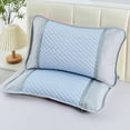 thumbnail image 1 of Nvzi 2 piezas de almohada de frijol con sensación de frío de verano. Dígale adiós a la tecnología de sensación fresca y bochornosa, funda de almohada, 13,78 x 21,65 pulgadas (azul), 1 of 5