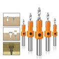 thumbnail image 2 of pitrice 5pcs Countersink Router Bit Set Woodworking Screw Extractor Step Drill Metal Taper Hole Drill for Wood, 10mm, 2 of 8