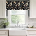 thumbnail image 4 of Vintage Black Floral Kitchen Valances for Windows, Spring Seasonal Botanical Blooms Bathroom Window Valances 54x18 Inch Rod Pocket Window Treatments Valance Curtains for Living Room Bedroom Decor, 4 of 9