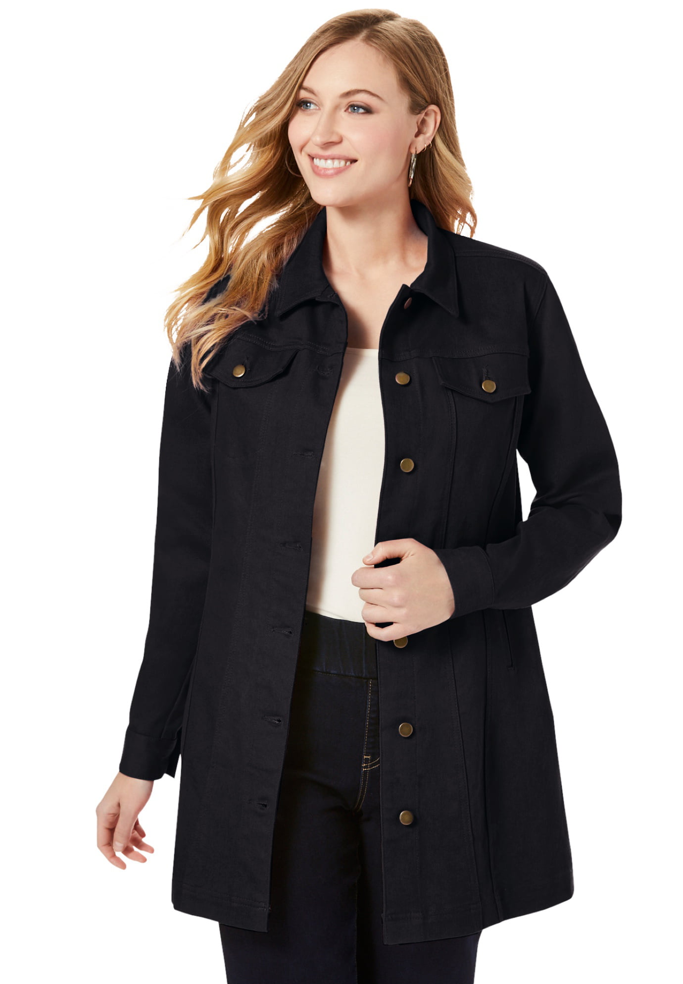 Jessica London - Jessica London Women's Plus Size Long Denim Jacket ...