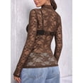 thumbnail image 5 of Zeagoo Mesh Sheer Tops for Women Long Sleeve Layering Tops Slim Fitted Sexy Shirts, 5 of 5