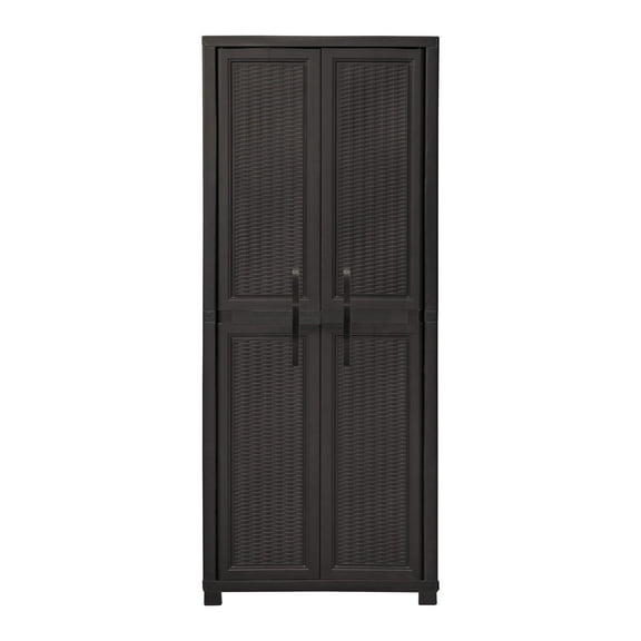 IWC Large 2 Door Storage Cabinet (27.96" x 71.85" x 17.72"), Taupe/Espresso