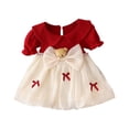thumbnail image 1 of Robe Grande Fille Robe Chat Filles Été Nouveau Nœud Mignon Dessin Animé Mode Robe Filles Vêtements (Rouge, 2-3 Ans), 1 of 7