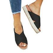 Women's Summer Chunky Platform Wedge Flatform Sandals Slider Shoes Slippers