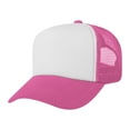 thumbnail image 2 of TOPTIE Kids 5 Panel Trucker Cap Mesh Snapback Hat Foam Front for Boys Girls Aged 3-7 Years Old-Hot Pink/White, 2 of 8