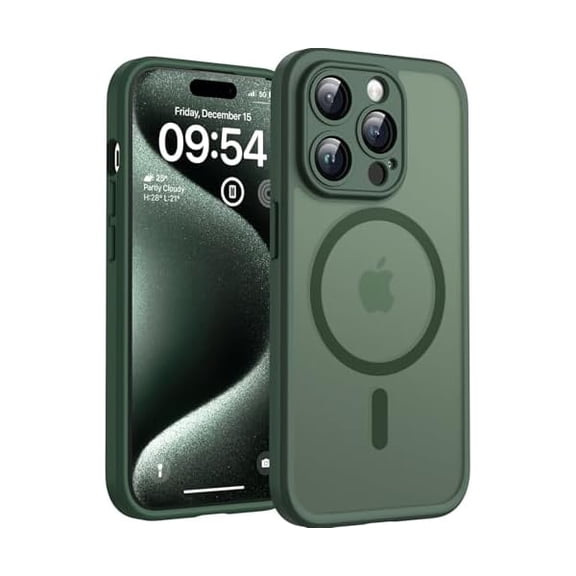 Eryueer for Phone 15 Pro Case, Compatible with Magsafe Charger, Full Camera Protection, Drop Protection, Translucent Matte Phone Case for iPhone 15 Pro 6.1 inch