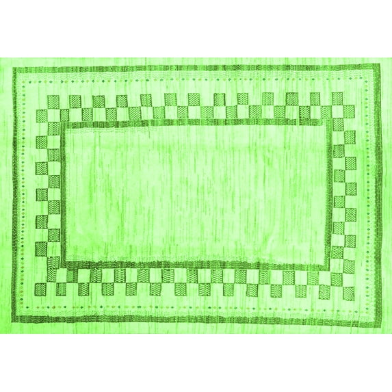 Ahgly Company Indoor Rectangle Solid Green Modern Area Rugs, 2' x 3'