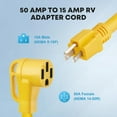 thumbnail image 3 of Kohree 50 amp to 110V Adapter RV Plug, 15 Amp Male to 50 Amp Female RV Power Adapter Cord 12", NEMA 5-15P to 14-50R RV Dogbone Electrical Adapter, 3 of 7