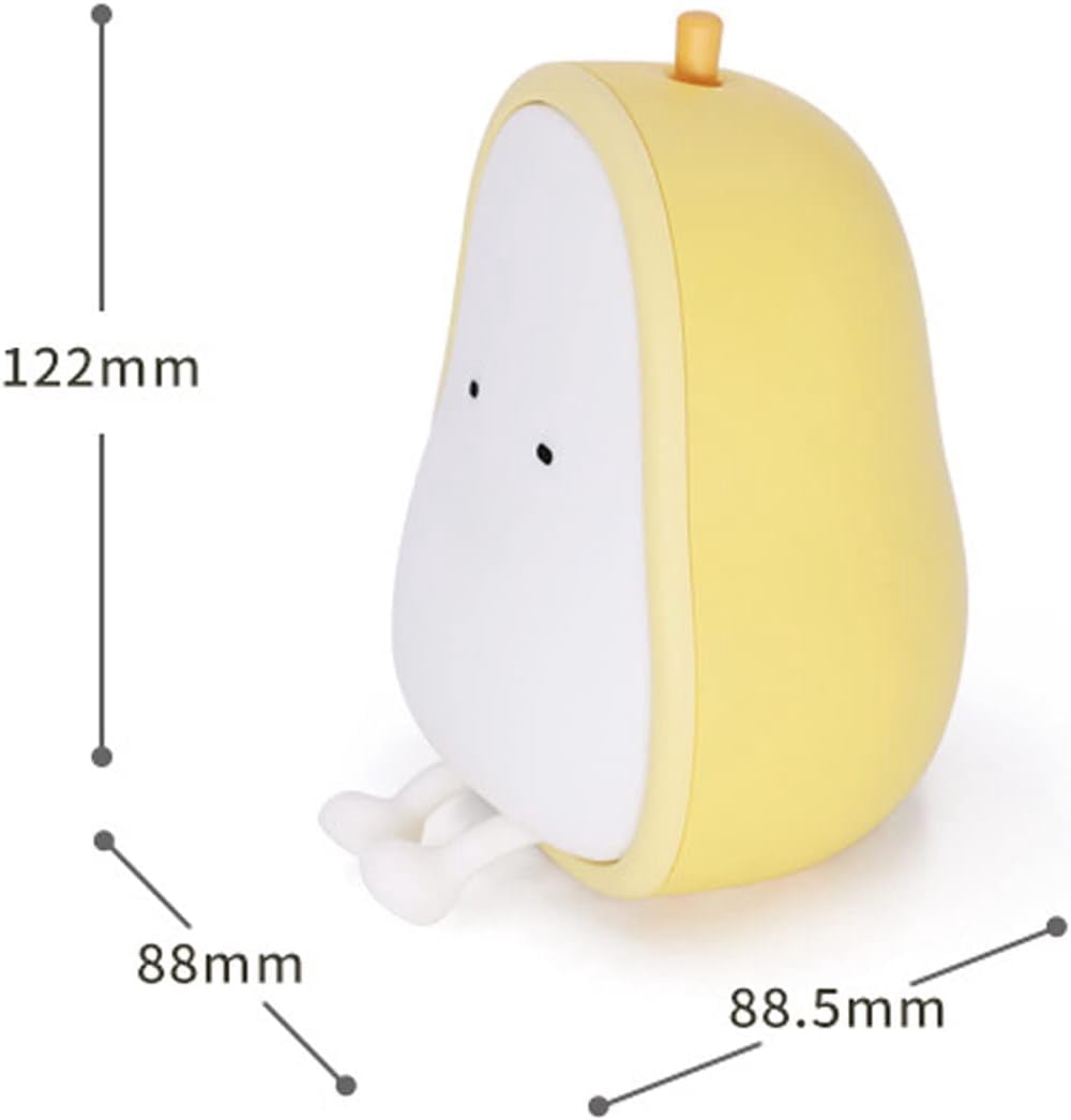 LINLIN Cute Night Light,Dimmable LED Pear Night Lamp Rechargeable Desk lamp BPA-Free ABS+Silicone Bedside Lamp Portable Bedroom Sleep Lamps,Desk Decor Lights for Baby Girls Boys