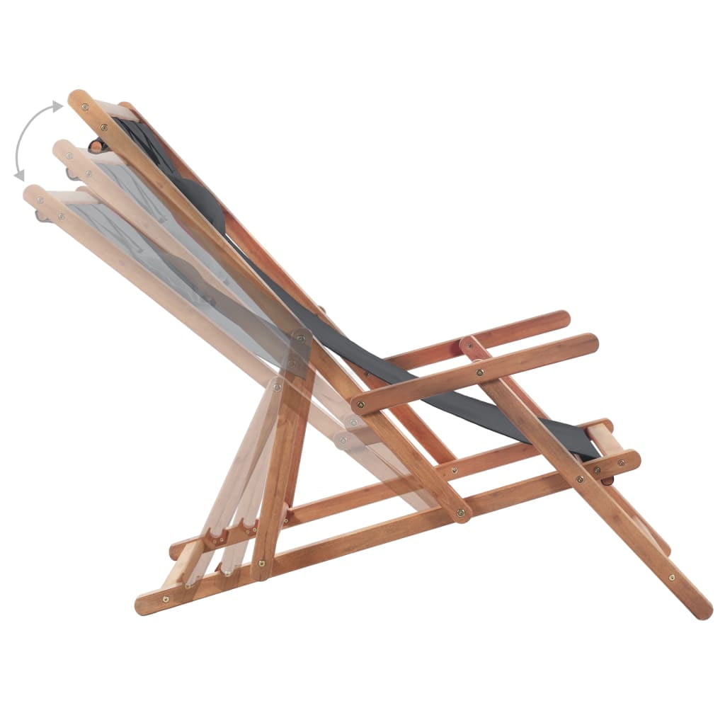 Kepooman Outdoor Patio Fabric & Wooden Frame Folding Chair for Garden Beach, Grey Kepooman Outdoor Patio Fabric & Wooden Frame Folding Chair for Garden Beach, Grey