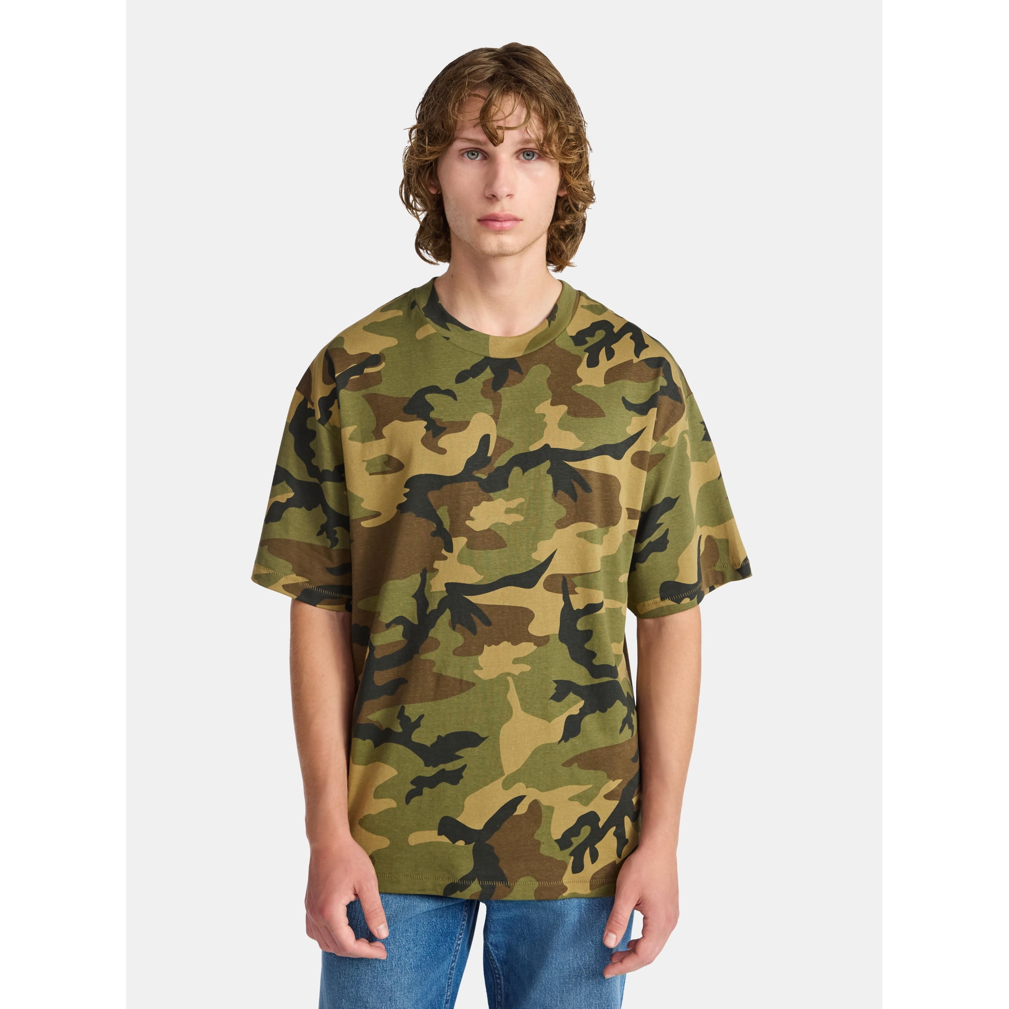 No Boundaries Men's and Big Men's Oversized Short Sleeve Tee, XS-5XL