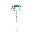 thumbnail image 3 of Rosec Jewels Lab Grown Emerald Oval Engagement Ring with Halo - 1.2 Carat - Emerald Diamond Ring - AAAA Quality Certified, 925 Sterling Silver, US 4.00, 3 of 8