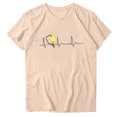 thumbnail image 2 of Pntutb Hauts Courts pour Femmes Liquidation Mode pour Femmes Imprimé Manches Courtes Blouse Ample Drôle Col Rond T-Shirt Hauts, 2 of 3