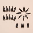 thumbnail image 2 of GUFUGU Uñas postizas adhesivas negras estilo stiletto para Halloween, 24 piezas, 2 of 7