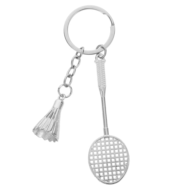 Miangastore Creative Backpack Chain Hanging Badminton Racket Accessory Creative Metal Badminton Keychain Pendant For Sports Fans Pendant Bat Keychain