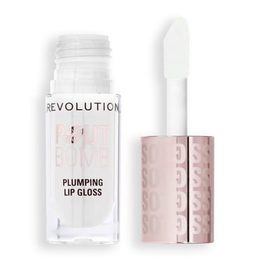 Revolution Pout Bomb Plumping High-Shine Lip Gloss with Vitamin E, Glaze Clear