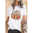 thumbnail image 2 of Women's White Thanksgiving Bow Knot Pumpkin Print Round Neck T-Shirt | [ZhiHiMeRi] | (US 4-6)S, 2 of 9